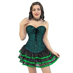frawirshau Women's Lace Up Boned Overbust Corset