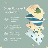 Ziggle Bandana Dribble Bibs Cotton Front 0-24 Months Dino Stars view 4