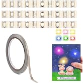 30 Pcs Aninating Rainbow Blink LED Circuit Stickers Light Craft Kit for Making Light-Up Cards Projects, with 1 Roll Conductive Fabric Tape, Add Lights to Holidays, Birthdays and Special Cards Decor