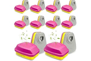 GSHUBB (10 Pairs) 60923 Respirator Cartridge,60923 Particulate Filter,for Half and Full Face Respirator Mask 6200,7502,6800 Series,Effective Filtering Acid Gases,Organic Vapors,Chemica and Particulates.