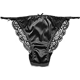 SilRiver Womens Silk String Bikini Satin Panties for Women Underwear Shiny Tanga Briefs