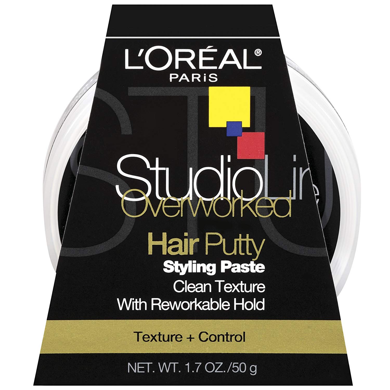 L'Oreal Paris Studio Line Overworked Hair Putty, 1.7 Ounce (Pack of 5)