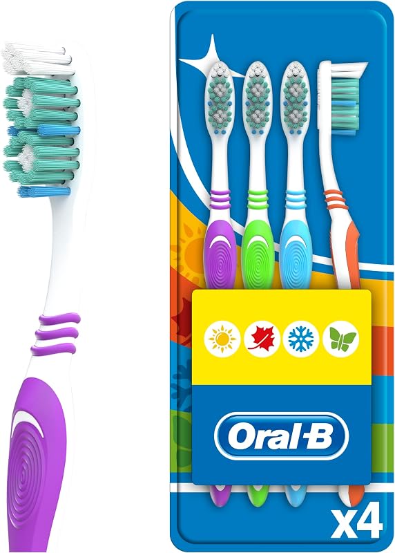 Oral b escova shiny clean média robin hood 4 unidades
