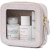 Popvibe Clear Makeup Bag Travel Cosmetic Case Transparent Toiletry Bag with Zipper, Portable Make Up Organizer Traveling Compact Car Bag for Essentials