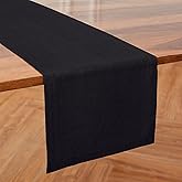 Solino Home Linen Black Table Runner 60 Inches - 100% Pure Linen Short Table Runner 14 x 60 Inch Ideal for Dresser and Coffee Tables, Mothers Day - Diana Medium Weight