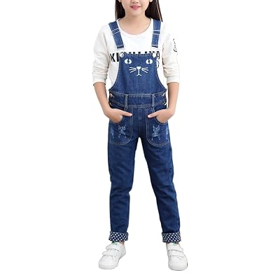 Buy Girls Big Kids Long Jeans Cute Cat 