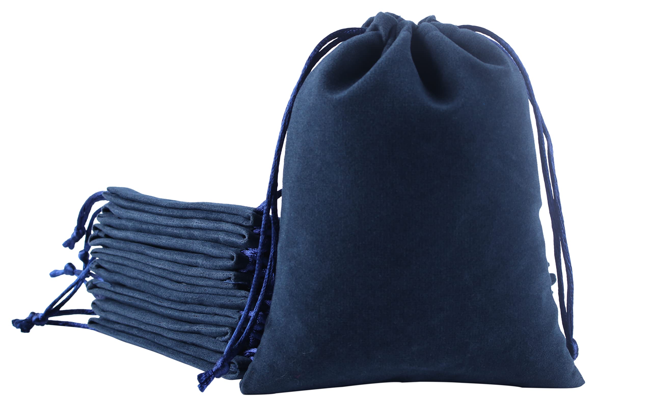 Photo 1 of Sansam Large Velvet Gift Bags with Drawstring, 10pcs 6.0x8.0 Inch Navy Drawstring Velvet Cloth Jewelry Pouches,Tarot Rune Bags