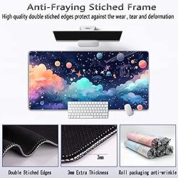 Kawaii Pastel Cosmos Desk Mat Cute Aesthetic Galaxy