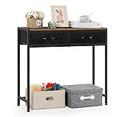 Narrow Console Table with Drawers 33.5’’ Small Entryway Table Skinny Sofa Side Table for Living Room, Farmhouse Hallway Foyer