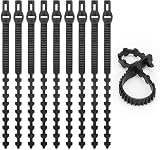 KINGLAKE 10Pcs 30cm Black Tree Straps Adjustable Interlock Garden Ties view 2