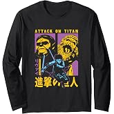 Attack on Titan Season 4 Split Titan Faces Attack Pose Anime Long Sleeve T-Shirt
