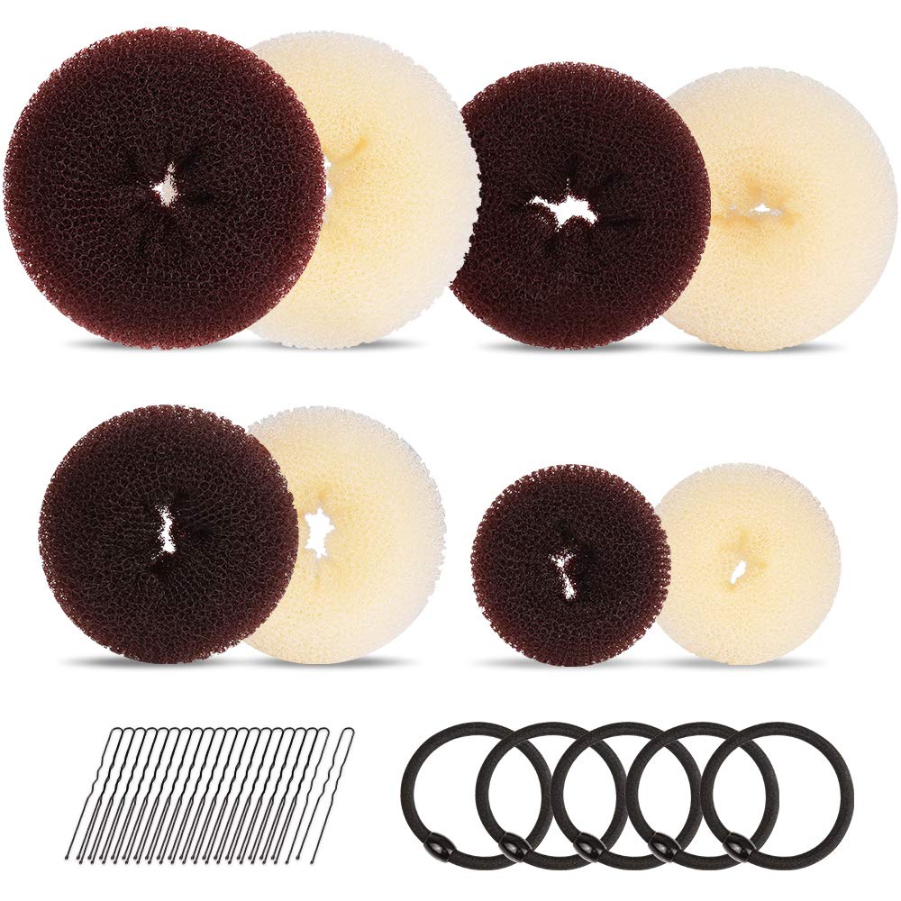 8pcs Hair Donut Bun Maker, FANDAMEI Hair Bun Maker Set with