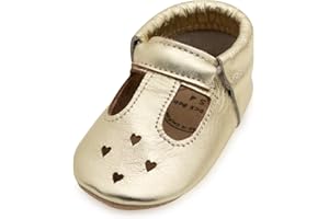 BirdRock Baby Mary Jane Moccasins - Genuine Leather Soft Sole Baby Girl Shoes for Newborns, Infants, Babies, and Toddlers