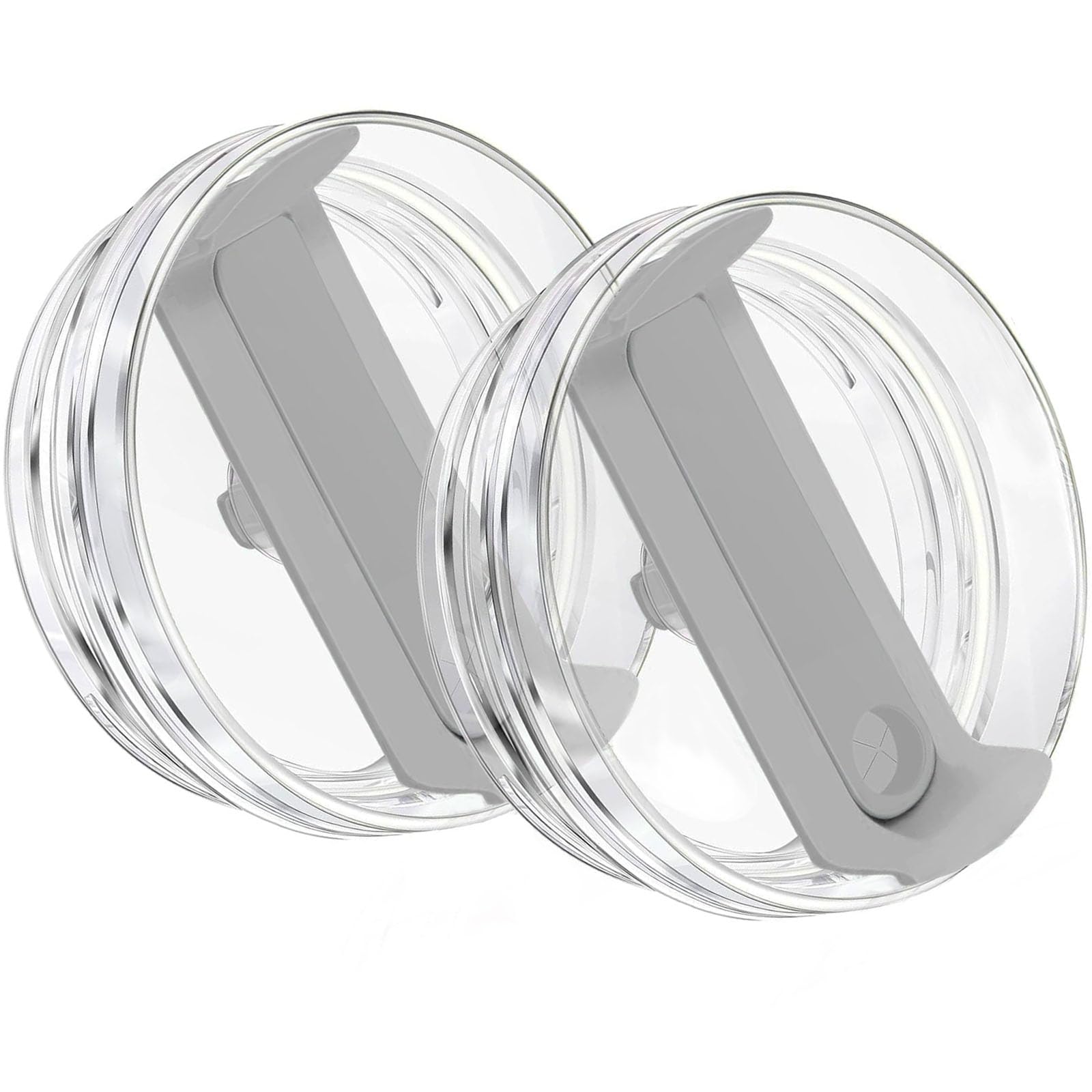 Photo 1 of 2pcs Tumbler Lid for 40oz Stanley Cup,Replacement 40 oz Tumbler Lid,Dustproof Spill Proof Splash Resistant Tumbler Lids Reusable Tumbler Cover for Stanley and More Coffee Mugs (Transparent Grey)