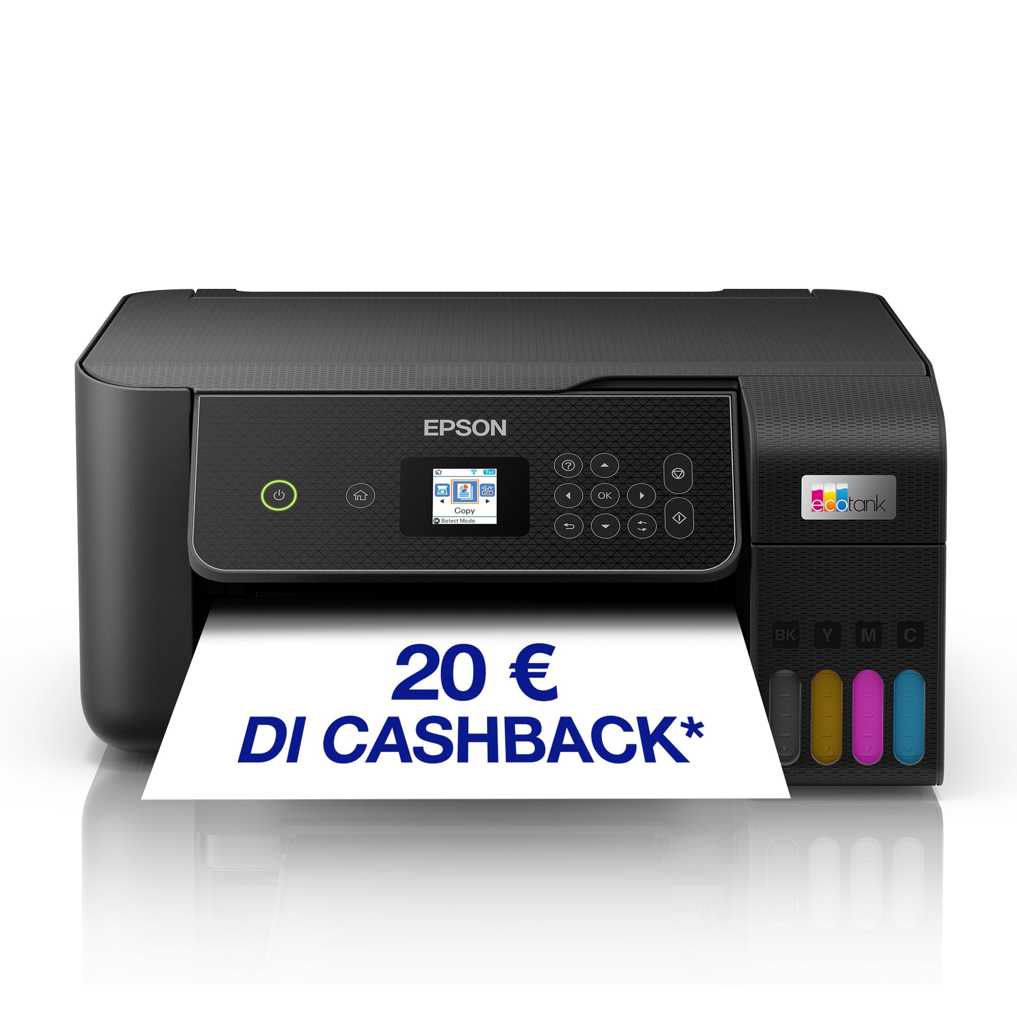 Epson EcoTank ET-2870 Stampante con Serbatoi D’inchiostro | Stampa a Casa Alti Volumi | Wi-Fi | A4 | Stampa, Copia, Scansione | Display LCD 3.7 cm | 3 Anni D'Inchiostro Inclusi