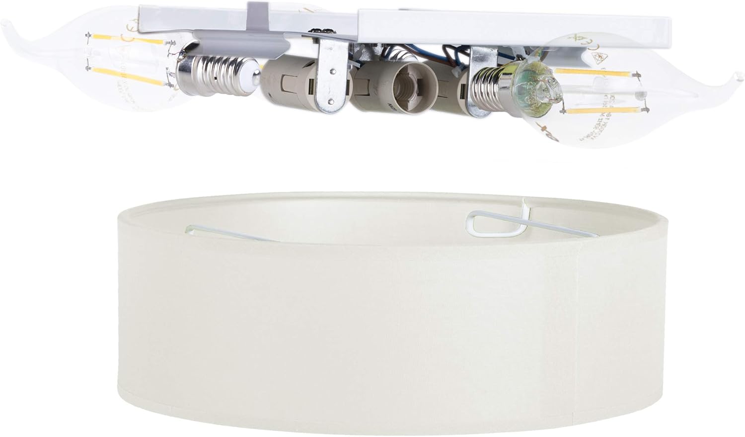 Smartwares Ceiling Light, White, 40 cm, 3 x E14 Bulb Fittings, Suitable for LED Bulbs - Image 4