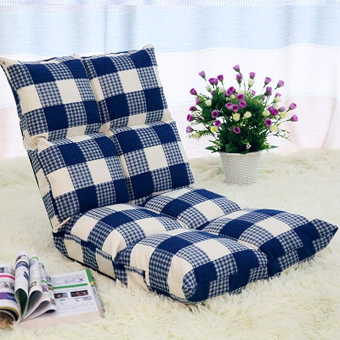HEIFEN 8 Rasterauftritt-Bodenstuhl, Lazy Sofa, Baumwolle und Leinenjacke, Rückenlehne kann eingestellt Werden 6 Winkel ohne W