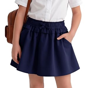 Custoneei Uniform Skirts for Teen Girls 5-14Y | Mini, Back to School, Skorts, Shorts, Pockets, Summer, Bow, A Line, Pleated,