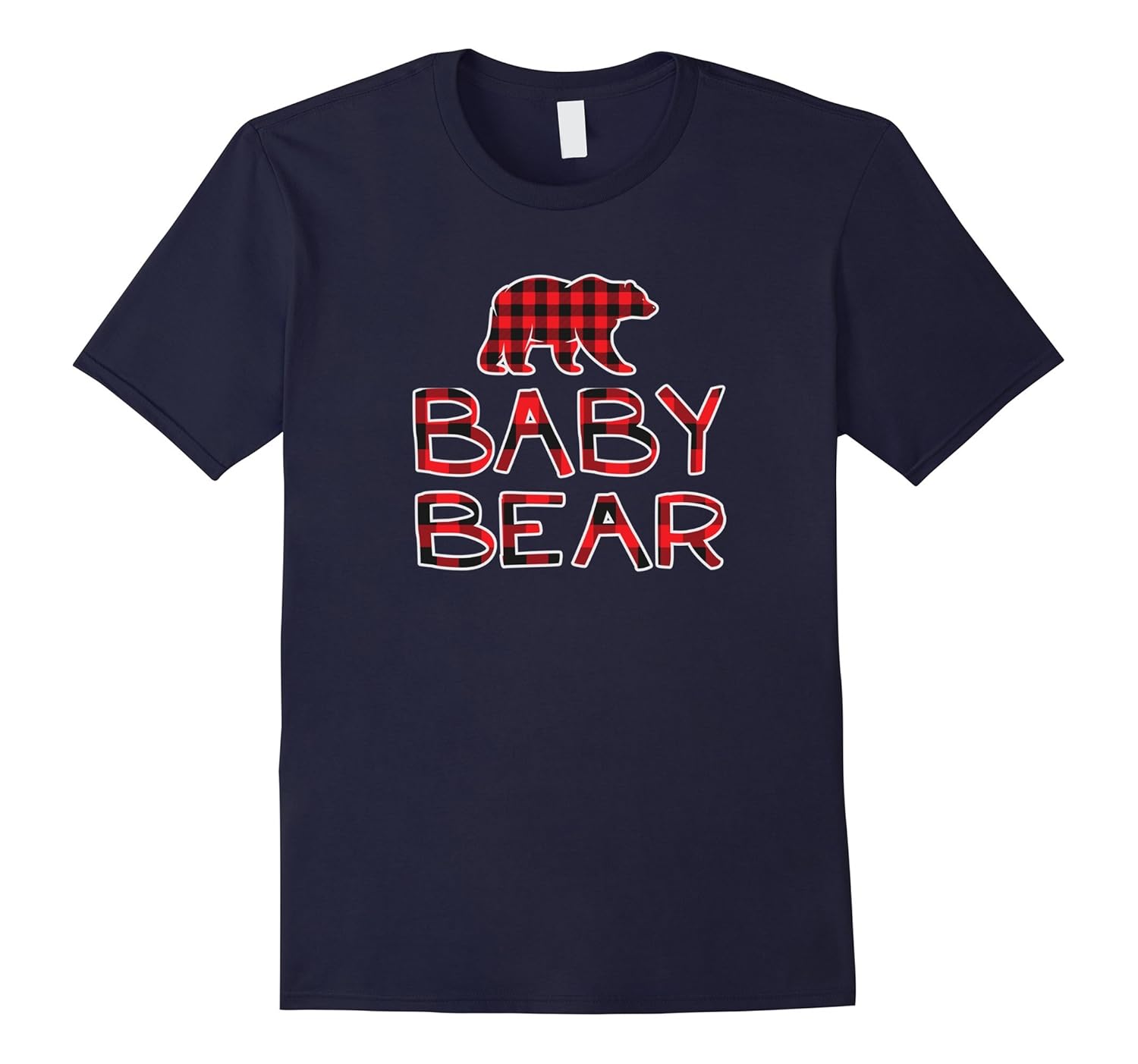 Baby Bear Red Flannel Plaid T-Shirt-Rose