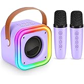 Mini Karaoke Machine for Kids, Girl Toys Gifts, Kids Karaoke Wireless Microphone for 4,5,6,7,8,9,10,11,12 Years Old Boys and Girls Christmas Party Gifts Toys (Purple)