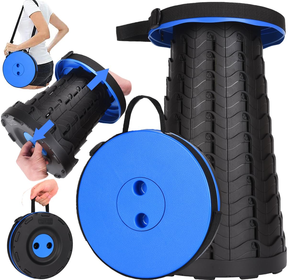 Photo 1 of Fishboy Upgraded Collapsible Stool, 400lbs Max Weight, Lightweight But Sturdy, Portable Retractable Folding Telescoping Foldable Camping Stool for Adults Outdoor Fishing Hiking Travel BBQ