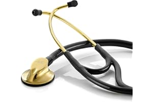 ADC 600GP Adscope Model 600 Platinum Series Cardiology Stethoscope with Tunable AFD Technology, 18K Titanium-Gold Plated Finish