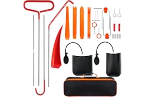 COLORSKI Auto Tool Set kit automotriz Profesional de 22 piezas con Sujetador de Largo alcance de Acero inoxidable, cuña que no daña, Bomba de cuña de aire, herramienta de extracción de recorte automático