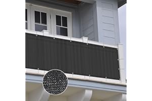 ZGR HOME&GARDEN 3' x 18' Privacy Fence Screen Heavy Duty Windscreen Cover Shade Net Cloth Fencing Fabric Mesh Tarp with Brass Grommets and Cable Zip Ties, 160 GSM 90% UV Blockage, Black