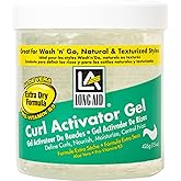 AmPro Long-Aid Activator Gel - Enriched with Aloe Vera, Protein, and Vitamin B Complex - Brings Essential Moisture to Strands - Defines Your Natural Curls - Extra Dry - 15 oz