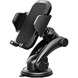 Mpow Phone Holder for Car, Universal Car Phone Mount Windshield/Dashboard Phone Mount Holder for iPhone X/8/8Plus/7/7Plus/6s/6Plus/5S, Galaxy S5/S6/S7/S8, Google, LG, Huawei and More