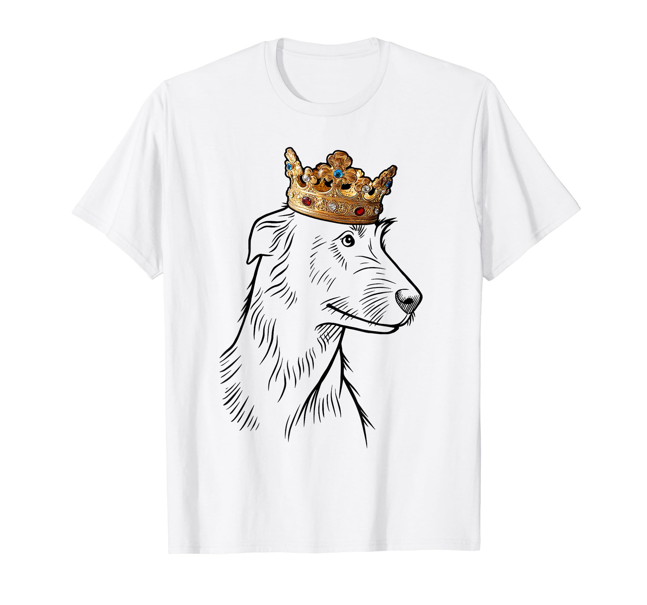 Irish Wolfhound Dog Wearing Crown T-Shirt