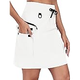 MoFiz Women's 18" Hiking Cargo Skort Athletic Skirt High Waist Golf Dressy Casual Sport Quick Dry Skirt with Zipper Pockets