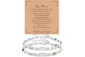 XMITHJLS Gifts for Girls Women Moonstone Bracelets Amazonite Imperial Jasper Beads Bracelets, Christmas Birthday Graduation Easter Gifts for Daughter Granddaughter Sisters Best friends