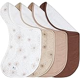 lulumoon Muslin Burp Cloths for Babies: 100% Soft Cotton Large Burping Cloths - Neutral Baby Burp Rags for Boy and Girl - Absorbent Burp Cloth for Spit-Ups 4 Pack