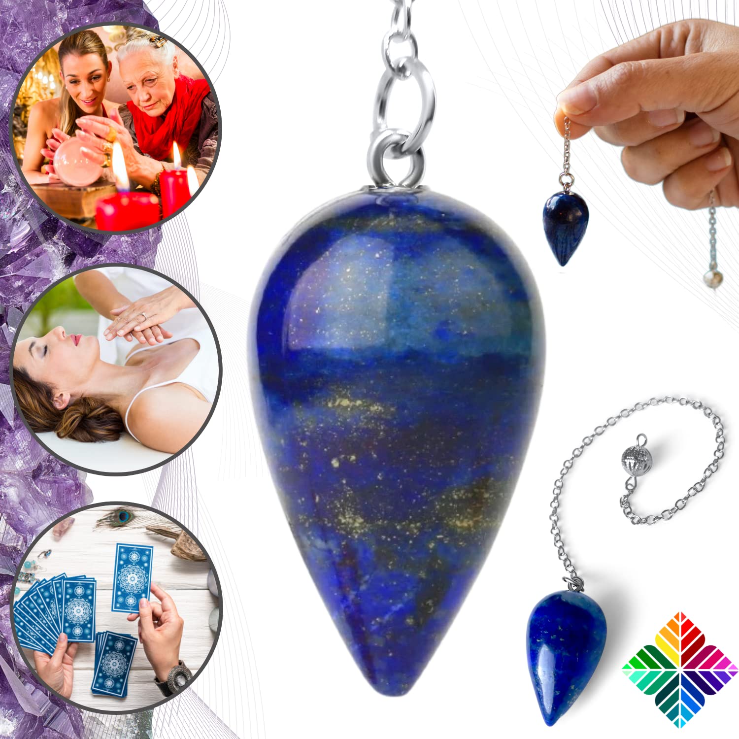 Radiesthesie Lazuli Lapis Lazuli Natural Stone Divination Pendulum - Universal
