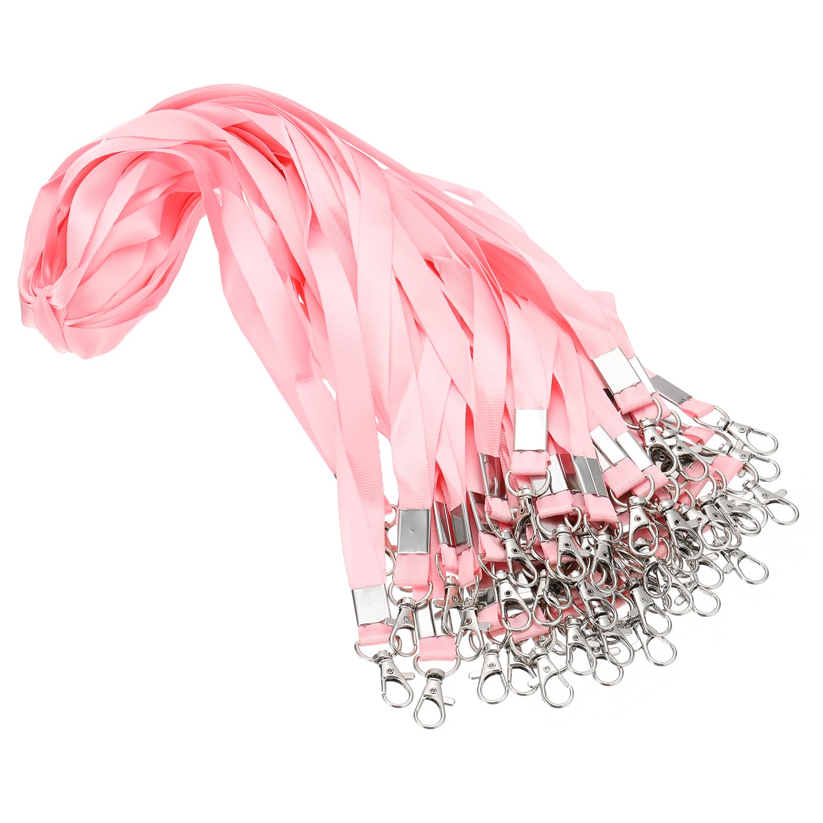 PATIKIL 48cm Lanyards Bulk, 50pcs Teacher Lanyards for ID Badges Keys Badge Lanyard Durable Personalized with Clip for ID Card, Pink