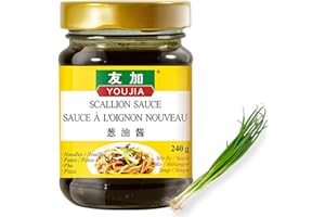 Youjia Scallion Sauce, Asian Umami Flavor Savory Sauce for Noodles, Pasta, Stir Fry, Soup, Udon, 240g