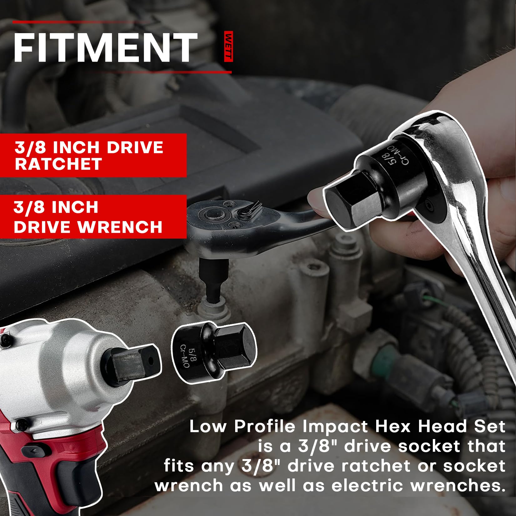 Mua WETT 3/8-Inch Drive Low Profile Impact Hex Driver Set, 16-Piece ...