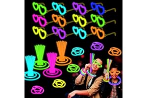 LEETOUS 12 Pack Glow Glasses Toys Gifts with 40 Glow Sticks & Connectors (for 12 Glow Heart Glasses & 16 Bracelets), Easter Neon Light Up Party Favor Supplies for Birthday Wedding Camping Dance (kids&Adults)