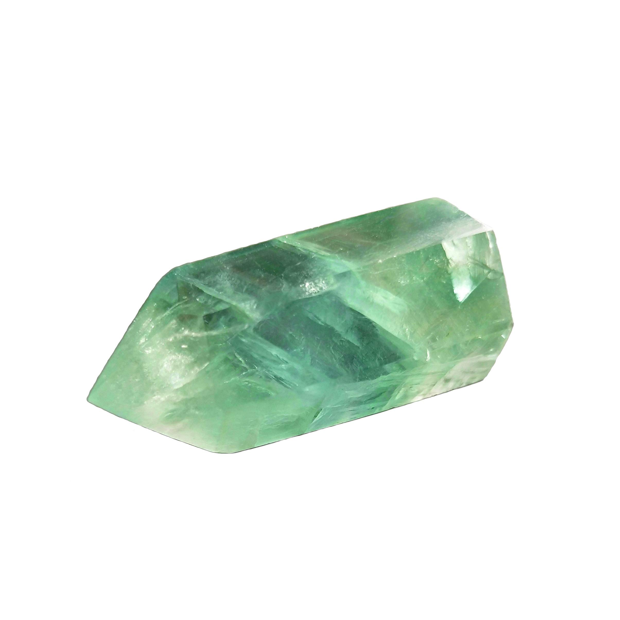 Green Fluorite Healing Crystal Wand, Pointed & Faceted for Reiki Chakra Meditation Therapy Decor