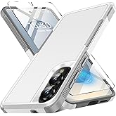 DMDMBATH for Samsung Galaxy S25 Edge Case with Screen Protector, [Military Grade Drop Protection] Dual Layer Heavy Duty Shockproof Protective Phone Case for Samsung S25 Edge (White)