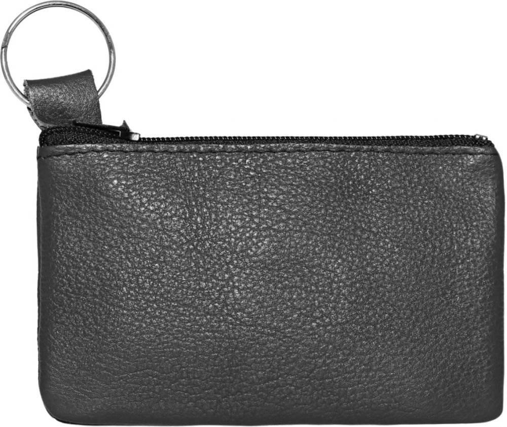 LAVERI - Handmade Genuine Leather Key Case Holder Coin Bag Purse Pouch #601_BLACK