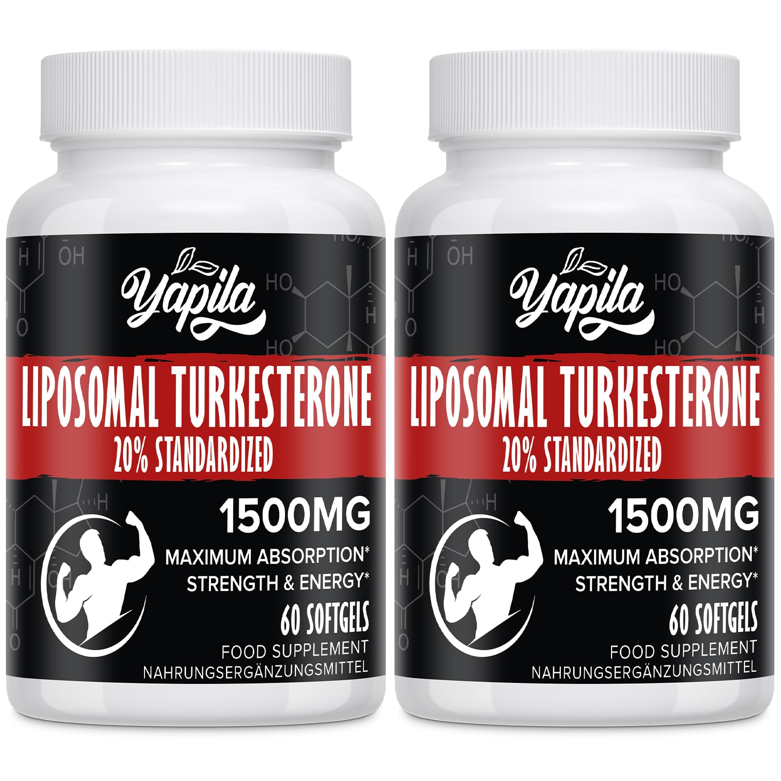 Liposomal Turkesterone Supplement - 1500mg Ajuga Turkestanica Extract, Standardized to 20% Turkesterone, Max Absorption, High Strength for Bodybuilding, No Additives, Non-GMO, 2 Package