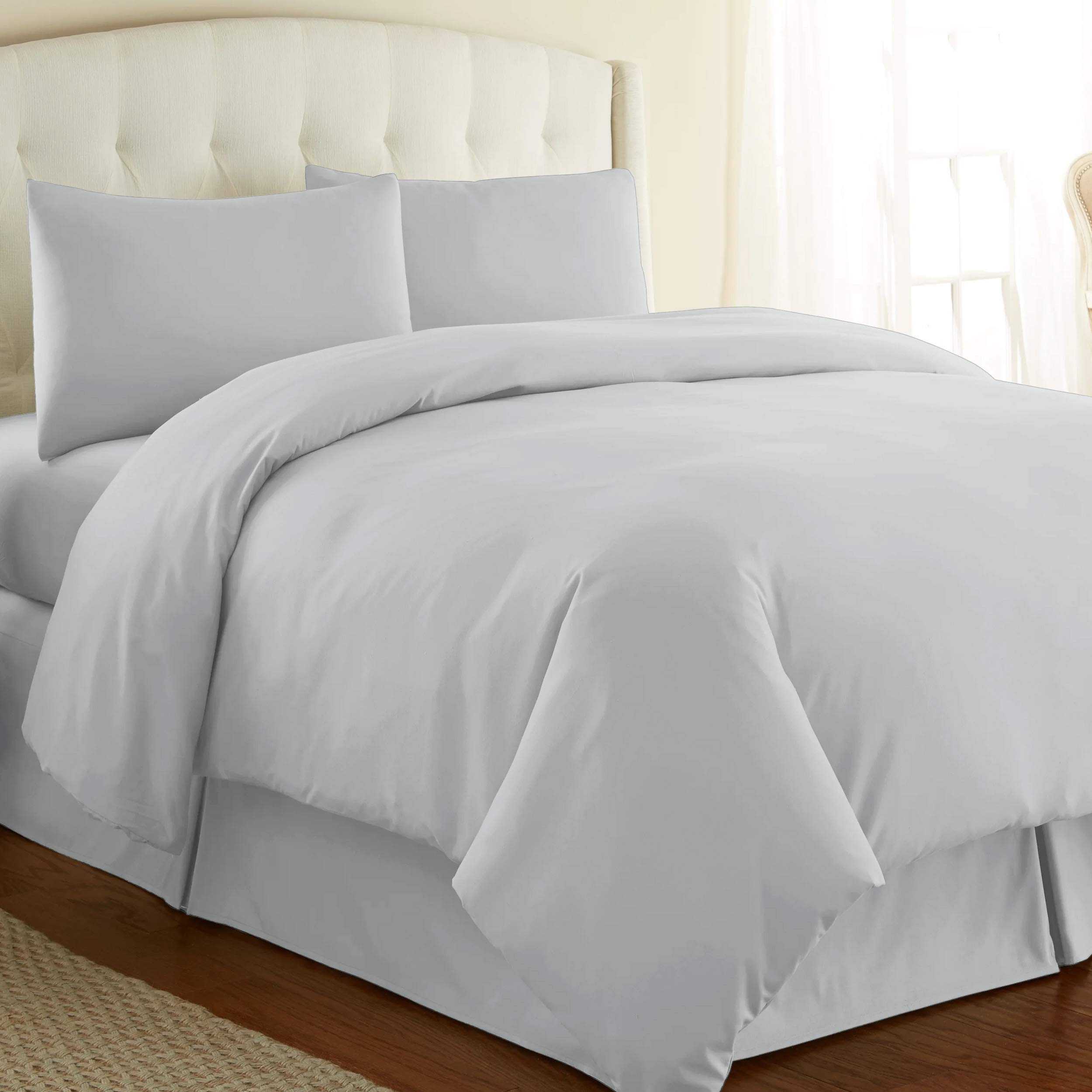 Sitara Trading Ltd Polycotton Duvet Cover Set, Double, Silver