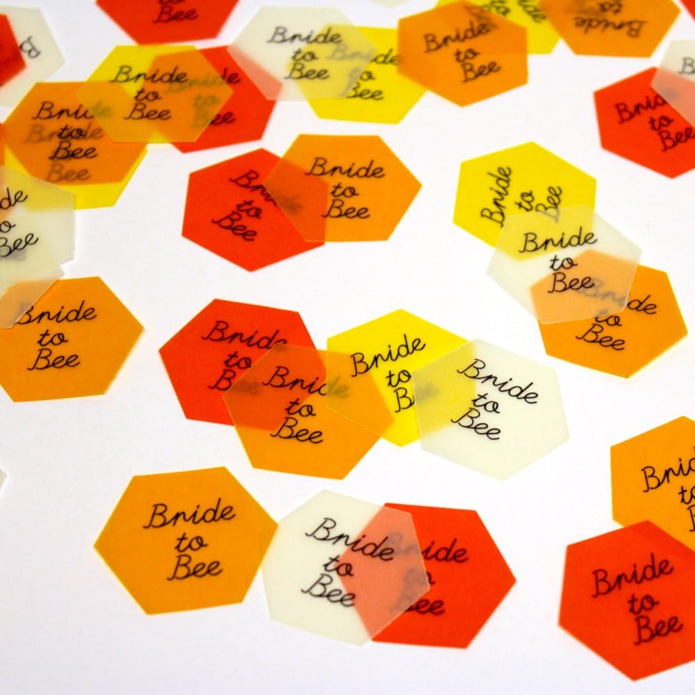 Bride to Bee Confetti - Large, oversized confetti - bridal shower decoration - wedding shower - hexagon, honeycomb, bumble bee, honey bee themed party, translucent confetti