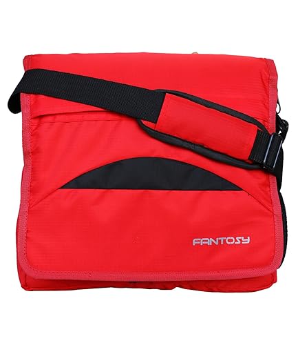 Fantosy men red polyester front zip sidebag (MB-048)
