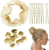 KAYZON Blonde Invisible Hair Nets U-Shaped Pins Set 50pcs Elastic Mesh Kids view 1