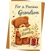 Ocresto Grandson Birthday Card – From Grandparents with Love, Encouraging Words for a Bright Future, Gift Ready