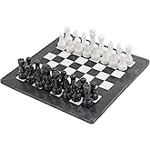 Radicaln Marble Chess Set 15" Inches Handmade Black and White Classic Board Games for Adults, Luxury Marble Chess Board & 32 