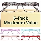 Gaoye Reading Glasses Blue Light Blocking, Spring Hinge Readers for Women Anti Glare Filter Lightweight Eyeglasses (5-Pack Mix Color 2, 3.0)